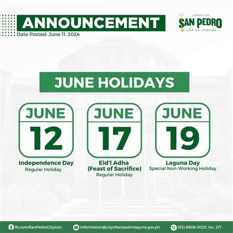 holiday today in laguna|List of holidays for the month of June 2024 .